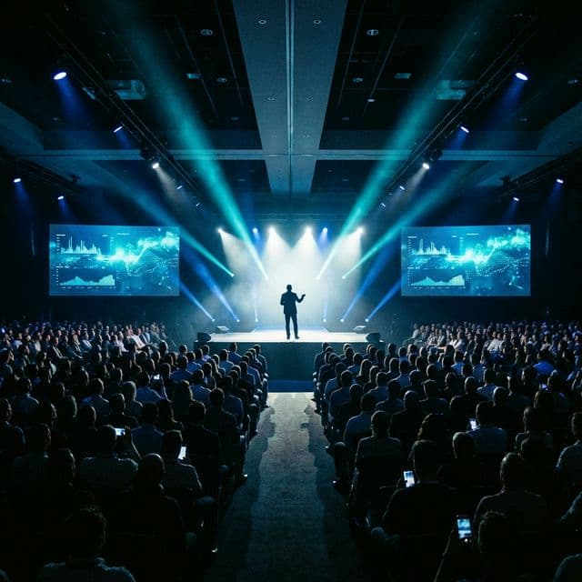 Keynote speaker on stage